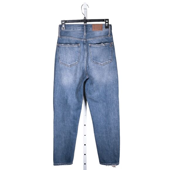 Madewell The Mom Jean Women's Blue Medium Wash High Rise Tapered Denim Size 23 - Picture 2 of 11